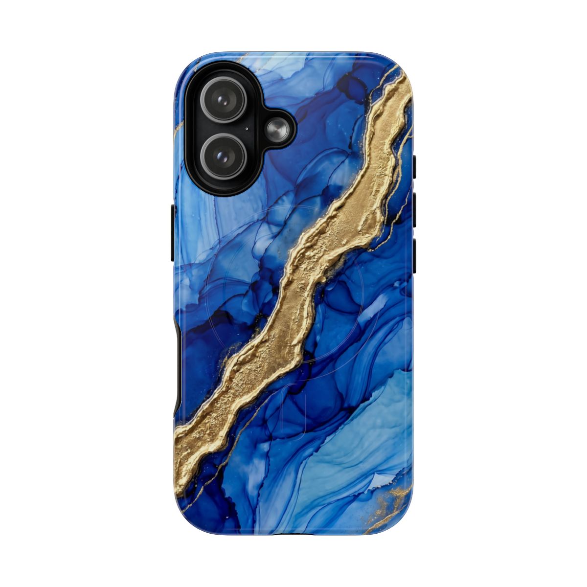 Blue Gold Marble Phone Case – Luxury Sapphire Geode Ink Art Design