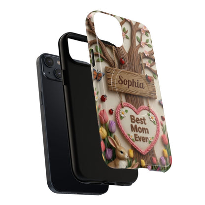 Personalized Best Mom Ever Phone Case - Whimsical Clay Garden