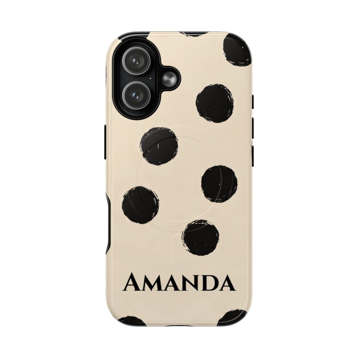 Personalized Polka Dot Phone Case – Custom Name Modern Abstract Aesthetic