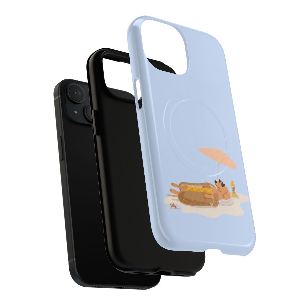 Funny Dachshund Phone Case – Minimalist Hot Dog Summer Aesthetic