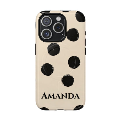 Personalized Polka Dot Phone Case – Custom Name Modern Abstract Aesthetic