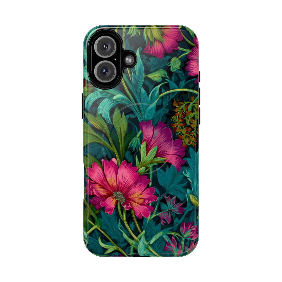 Deep Forest Floral Phone Case - Dark Botanical Illustration