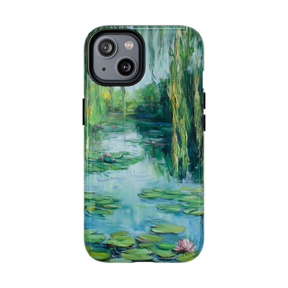 Willow Pond Impressionist Phone Case - Fine Art Lily Pad