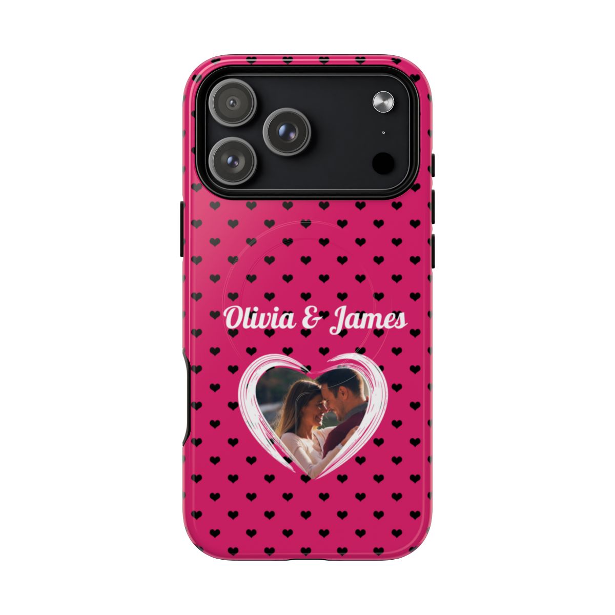 Personalized Photo Pink Heart Phone Case - Custom Photo & Name